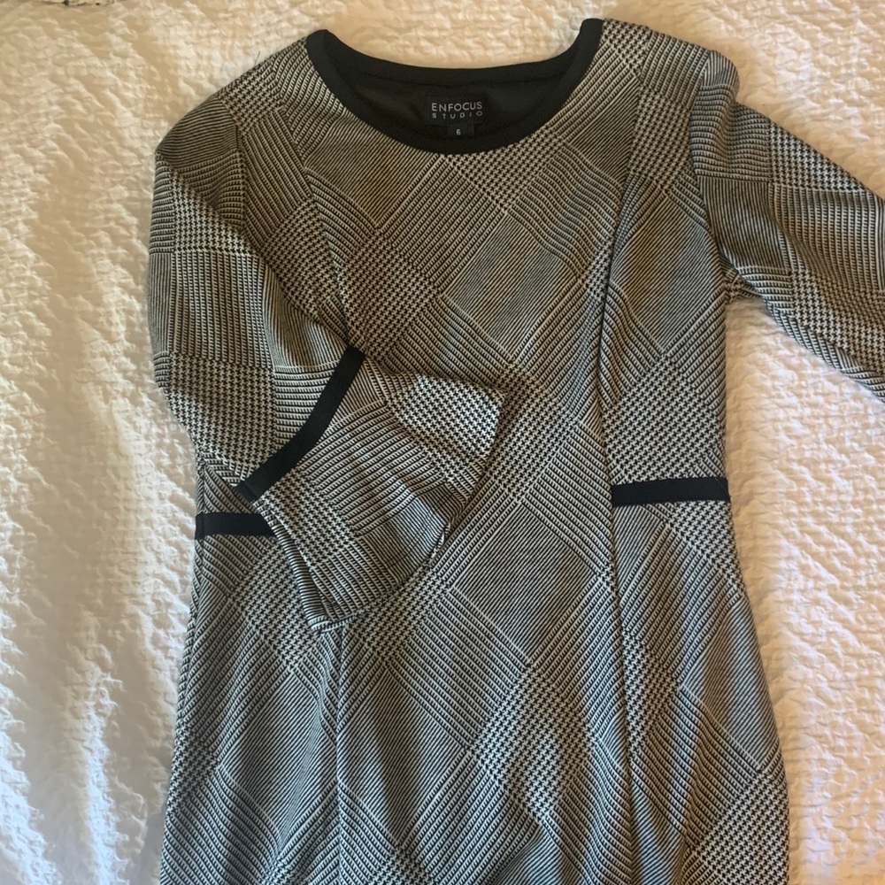 Houndstooth Knee Length Dress